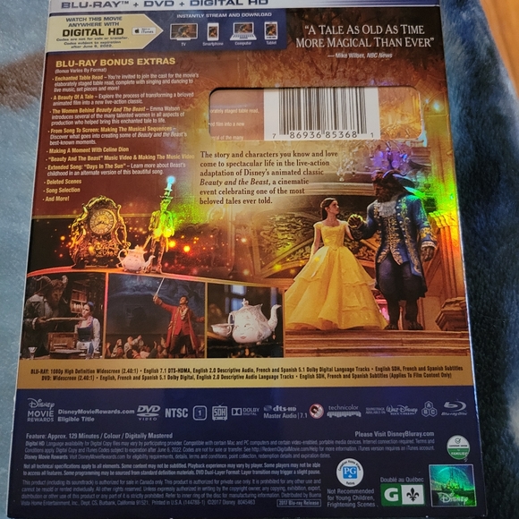 Disney Live Action Beauty and The Beast Blu-ray and DVD combo NEW - Picture 2 of 2